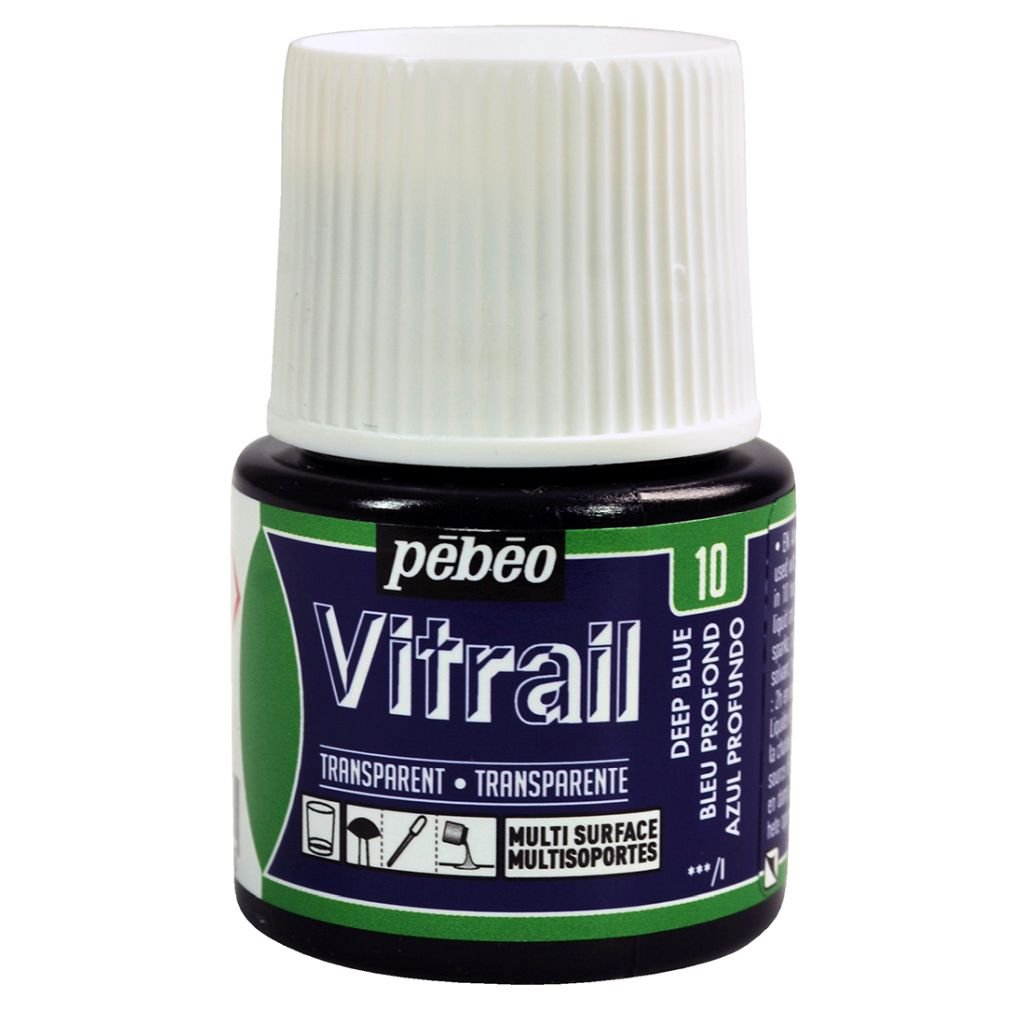 Pebeo Vitrail Paint - 45 ML Bottle - Deep Blue (010)