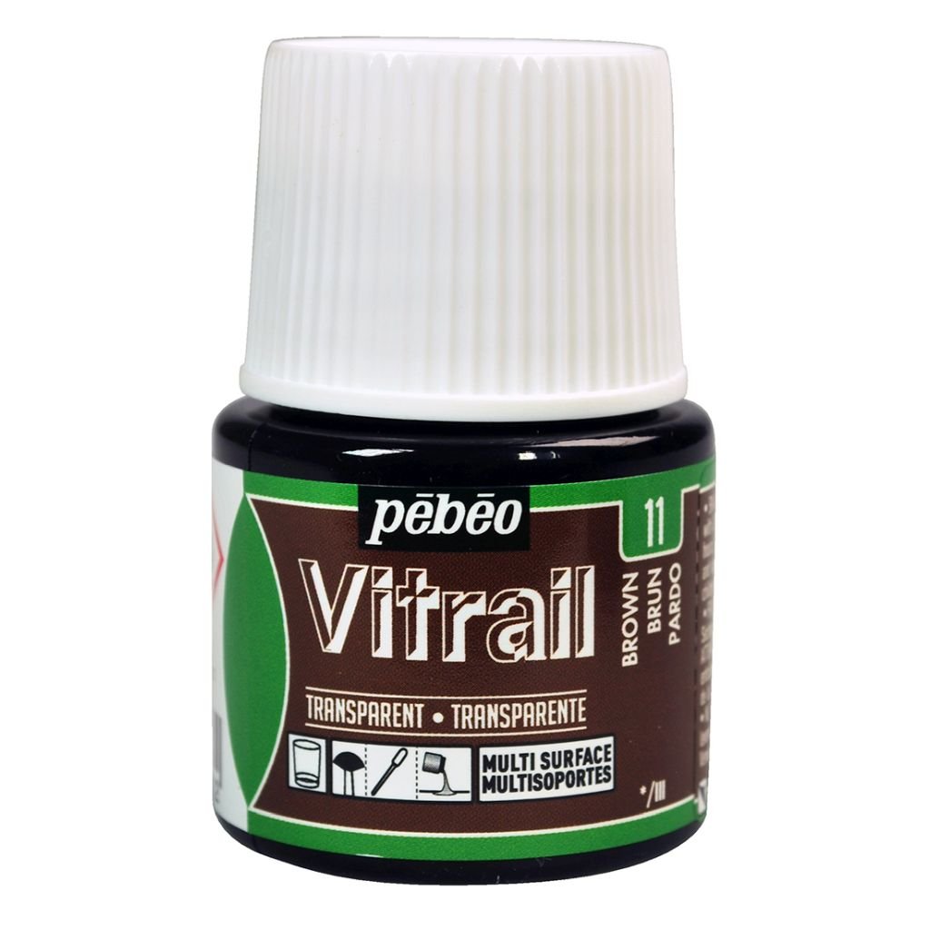 Pebeo Vitrail Paint - 45 ML Bottle - Brown (011)