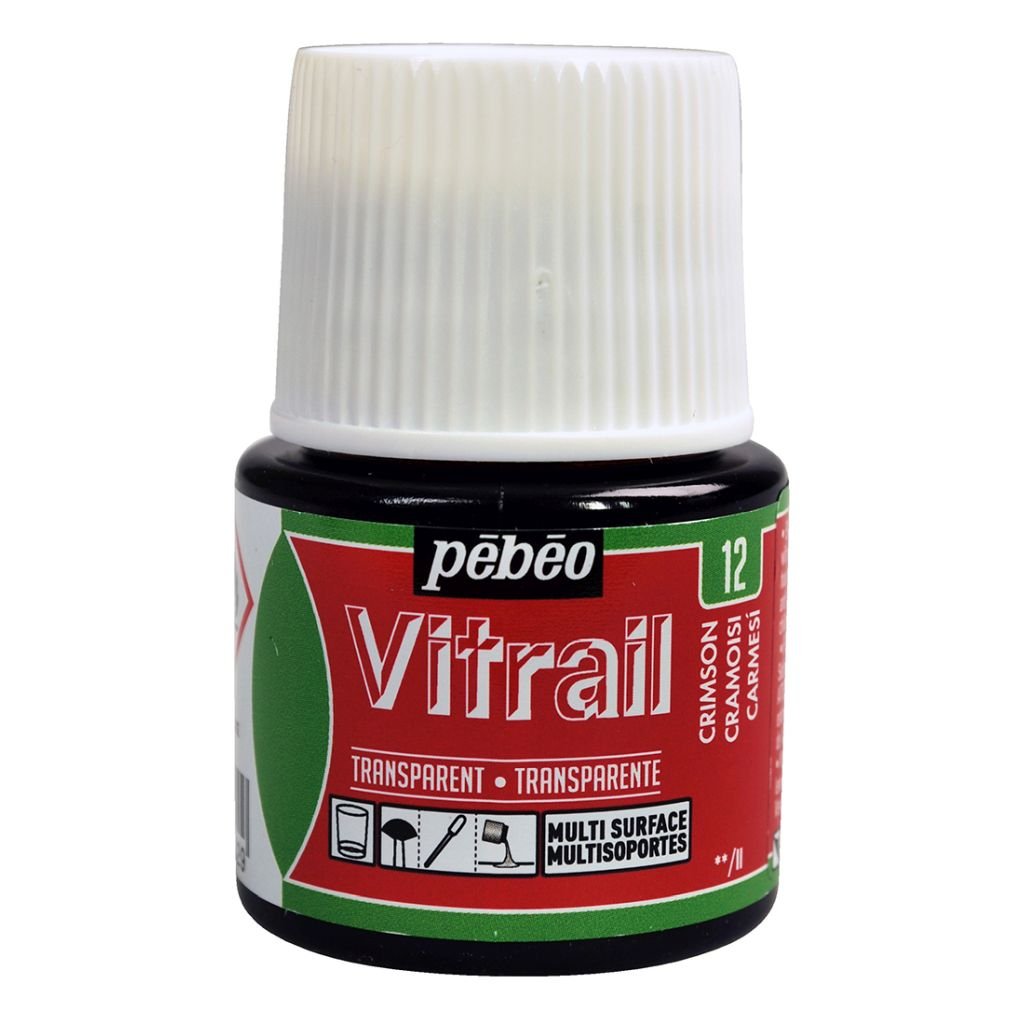 Pebeo Vitrail Paint - 45 ML Bottle - Crimson (012)