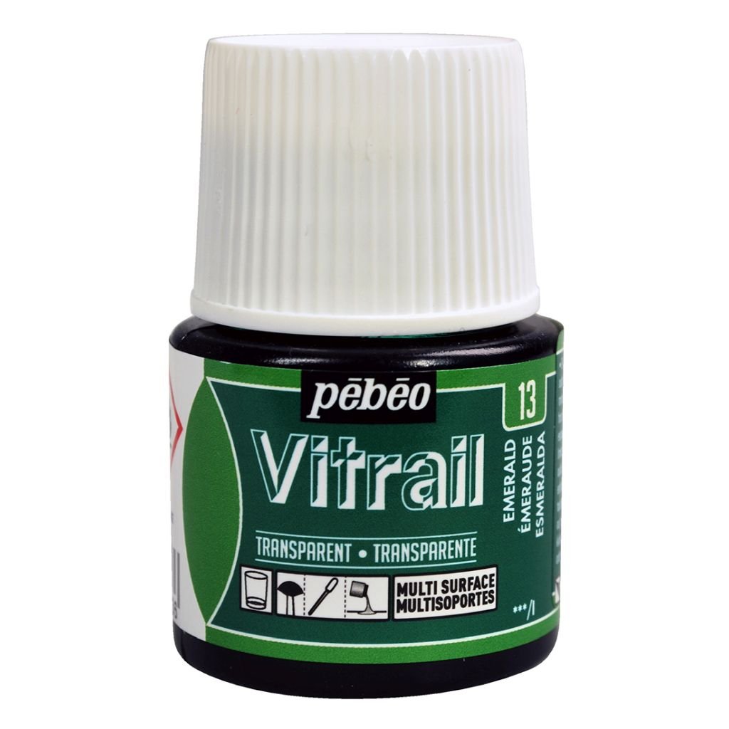 Pebeo Vitrail Paint - 45 ML Bottle - Emerald (013)