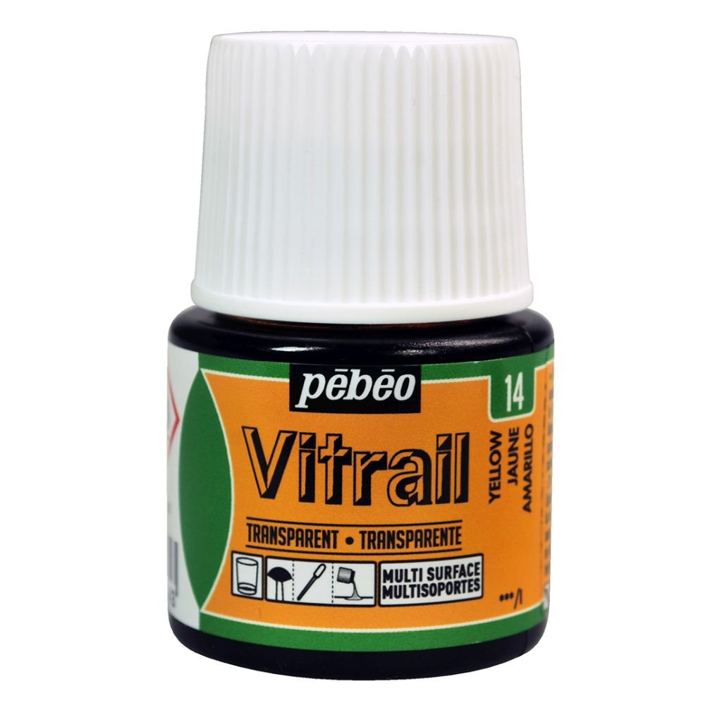Pebeo Vitrail Paint - 45 ML Bottle - Yellow (014)