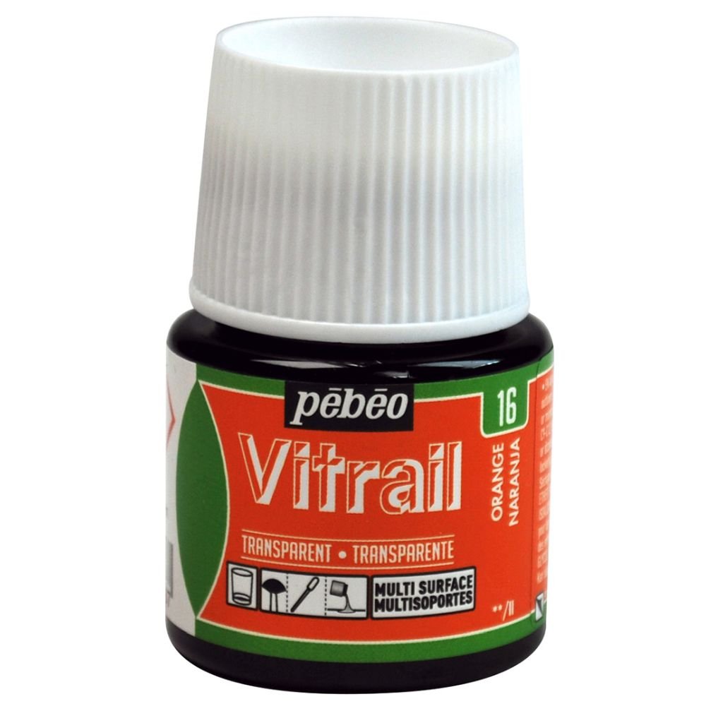 Pebeo Vitrail Paint - 45 ML Bottle - Orange (016)