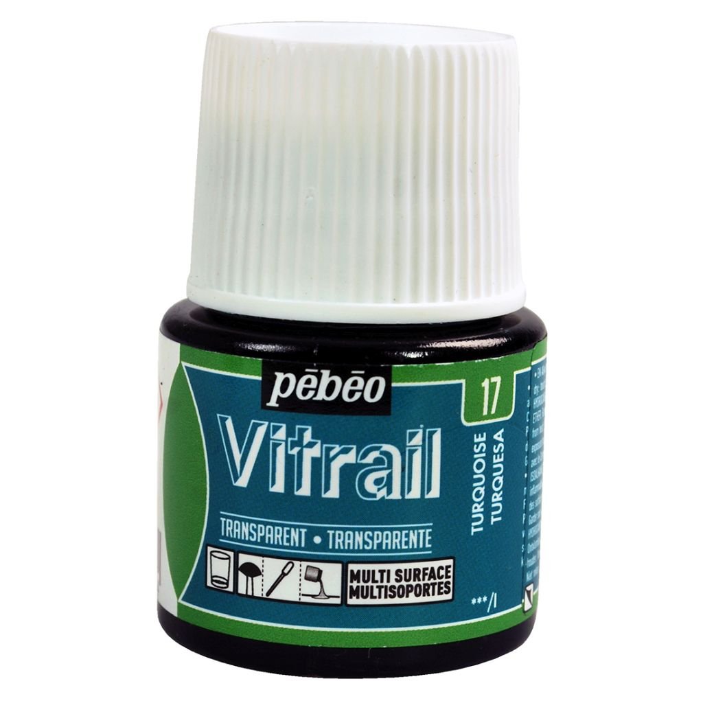Pebeo Vitrail Paint - 45 ML Bottle - Turquoise (017)