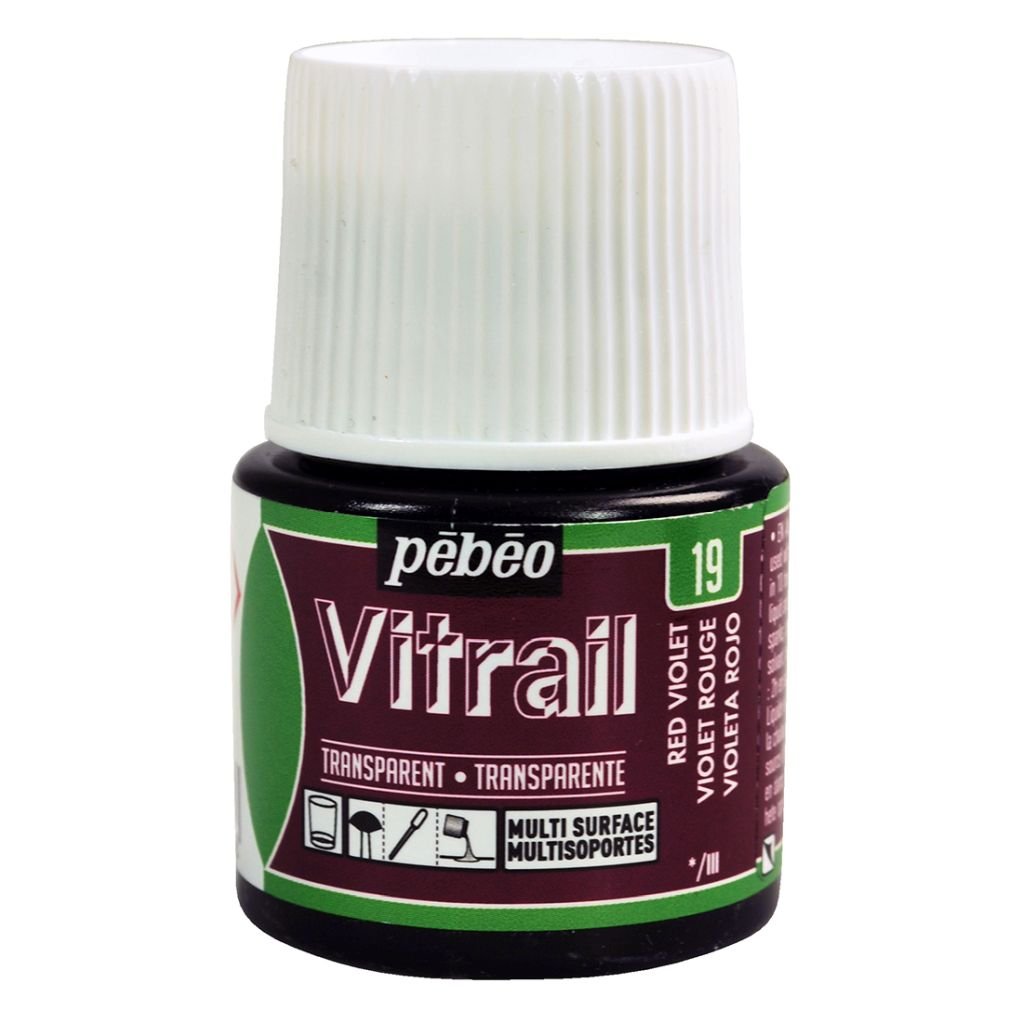 Pebeo Vitrail Paint - 45 ML Bottle - Red Violet (019)