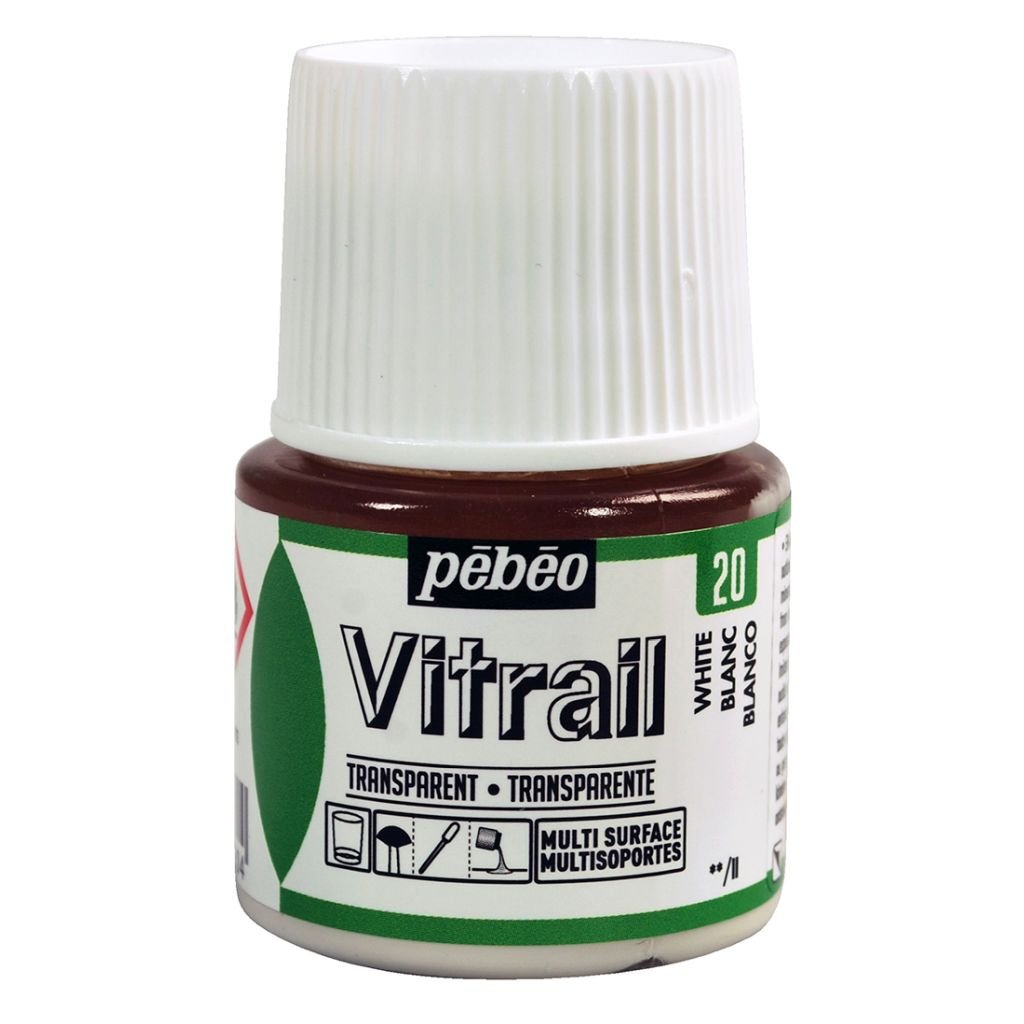Pebeo Vitrail Paint - 45 ML Bottle - White (020)