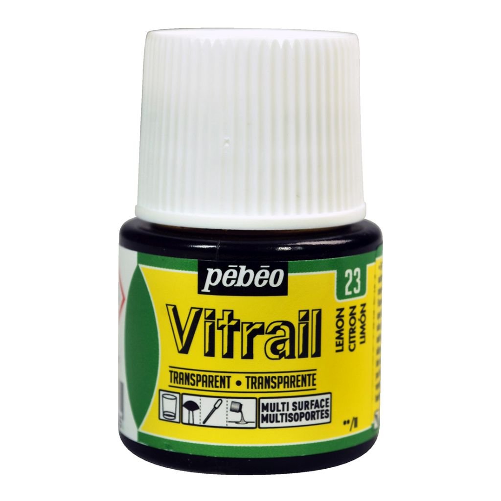 Pebeo Vitrail Paint - 45 ML Bottle - Lemon (023)