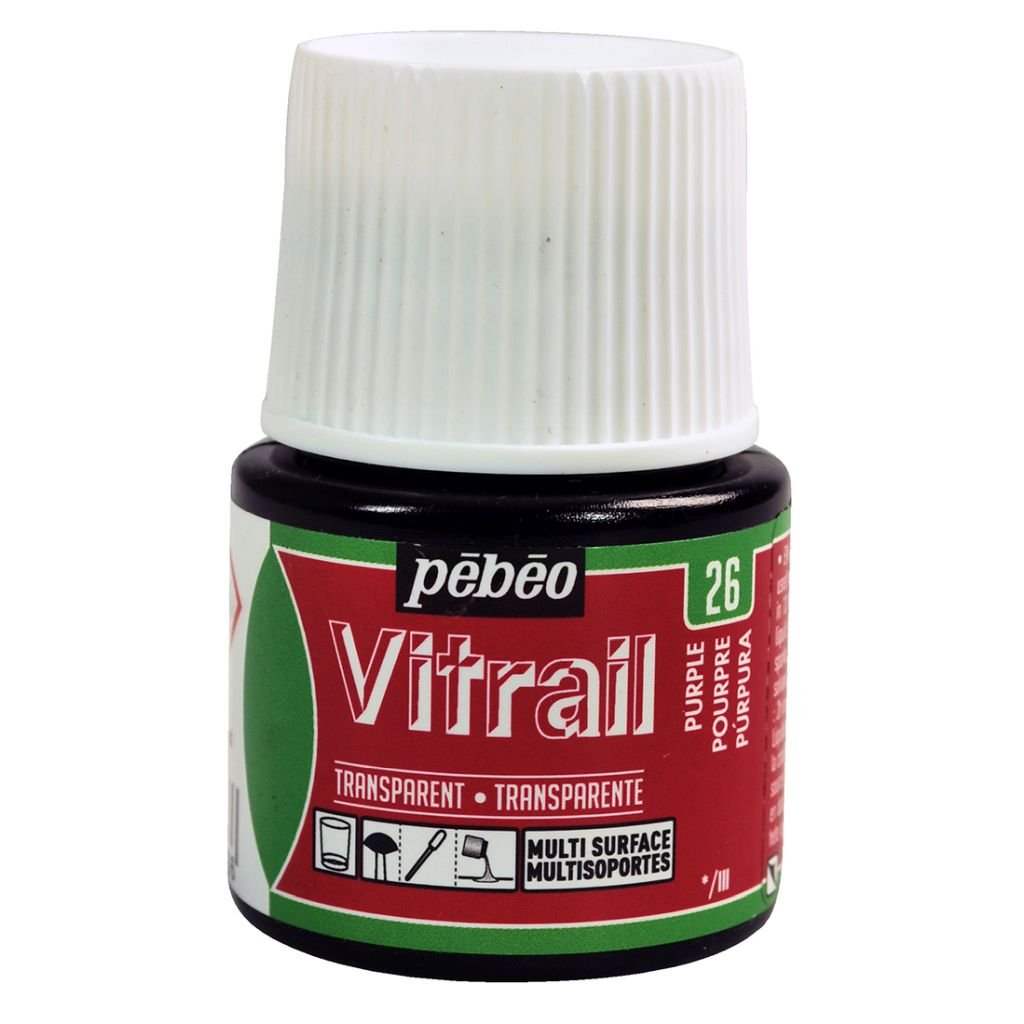 Pebeo Vitrail Paint - 45 ML Bottle - Purple (026)
