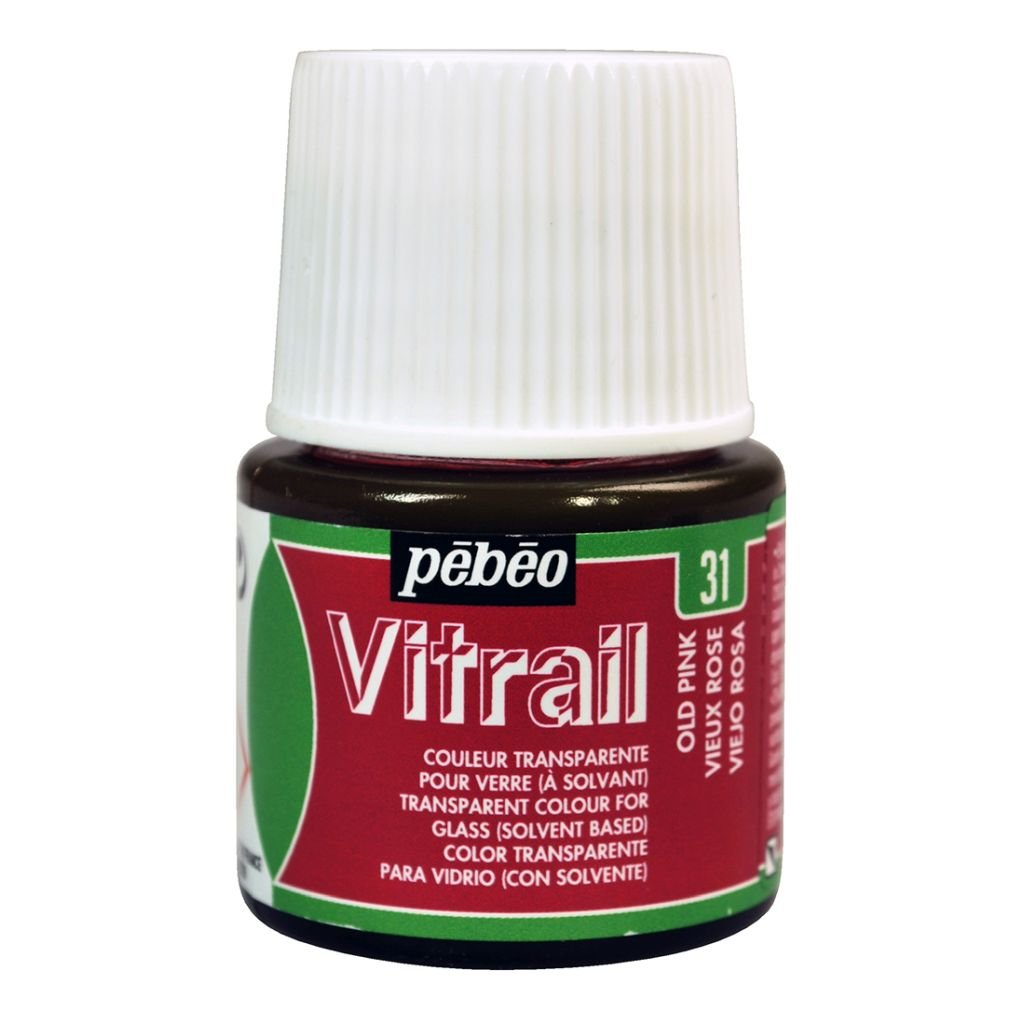 Pebeo Vitrail Paint - 45 ML Bottle - Old Pink (031)