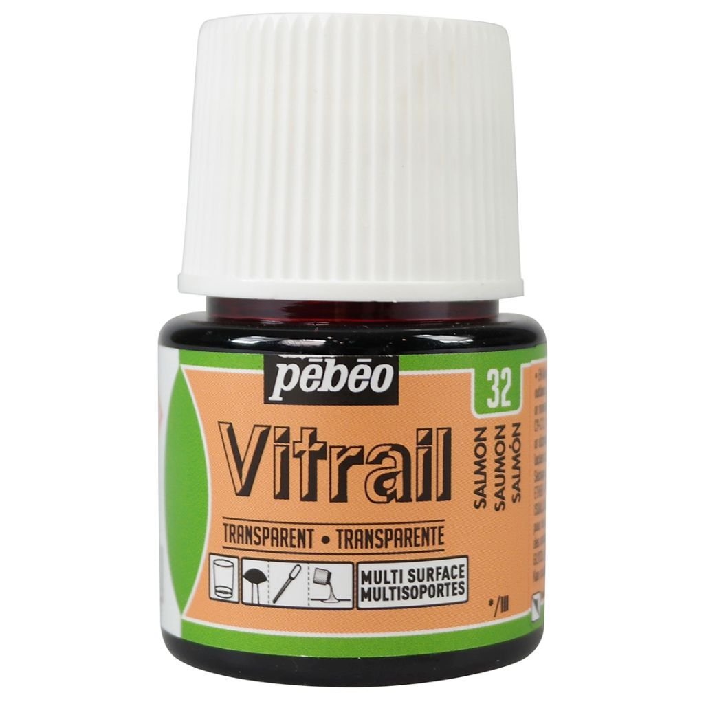 Pebeo Vitrail Paint - 45 ML Bottle - Coral (032)