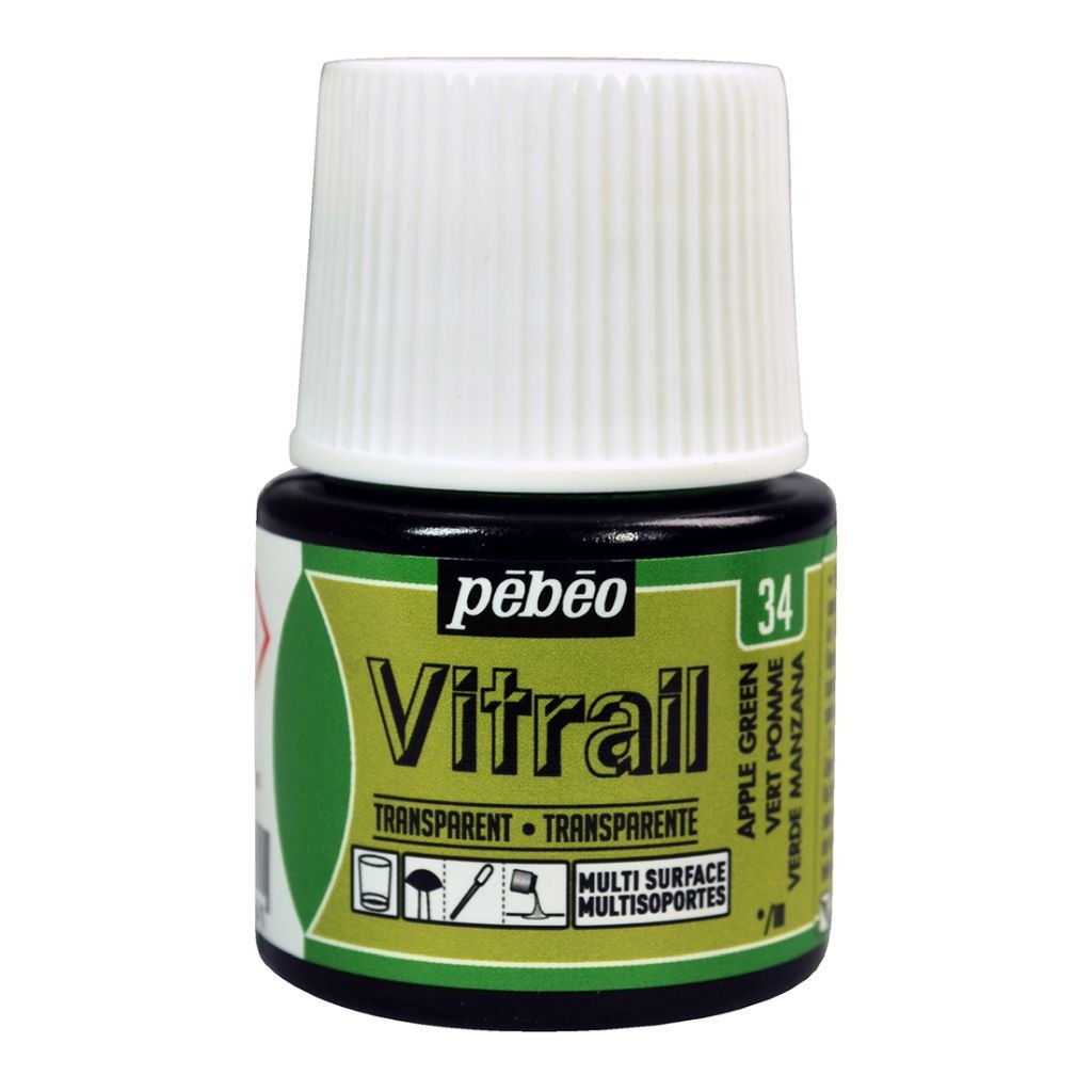 Pebeo Vitrail Paint - 45 ML Bottle - Apple Green (034)