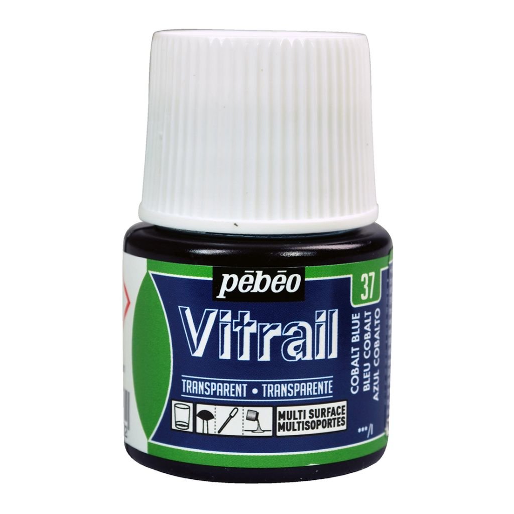 Pebeo Vitrail Paint - 45 ML Bottle - Cobalt Blue (037)
