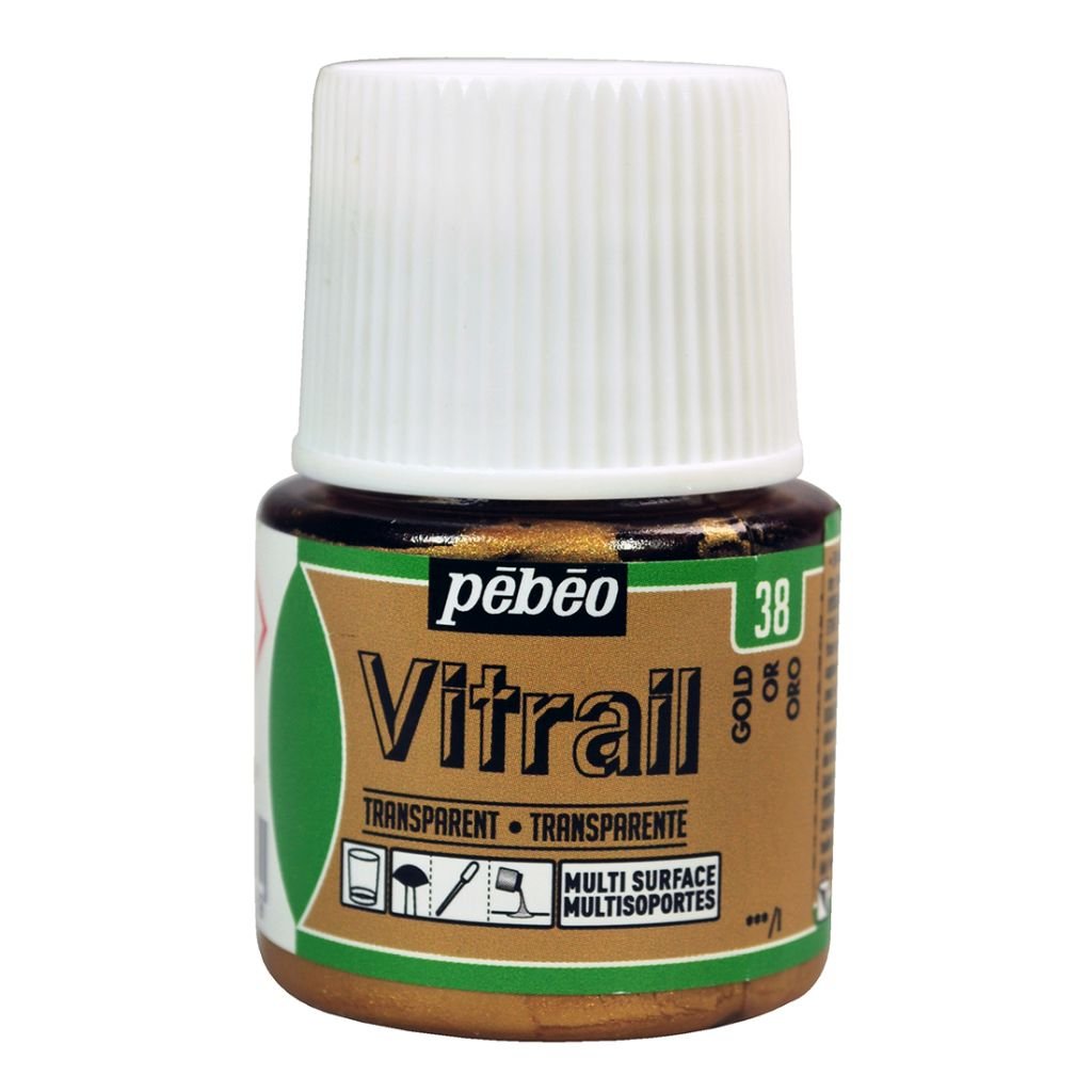 Pebeo Vitrail Paint - 45 ML Bottle - Gold (038)