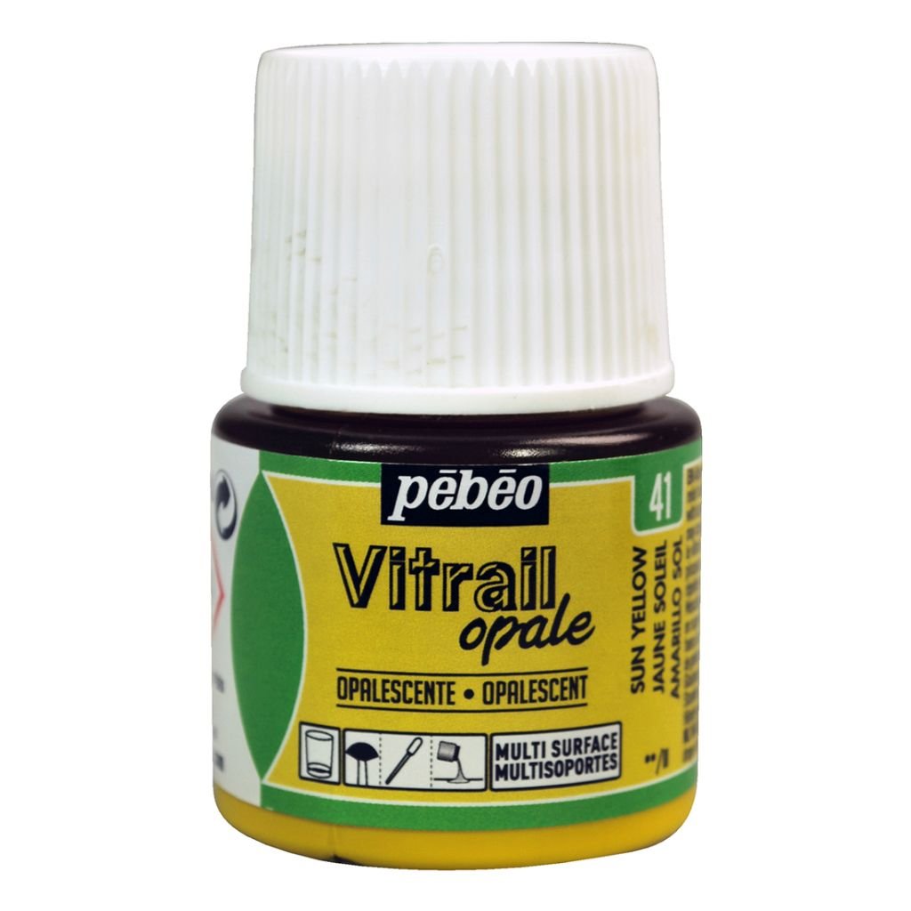 Pebeo Vitrail Opale Paint - 45 ML Bottle - Sun Yellow (041)