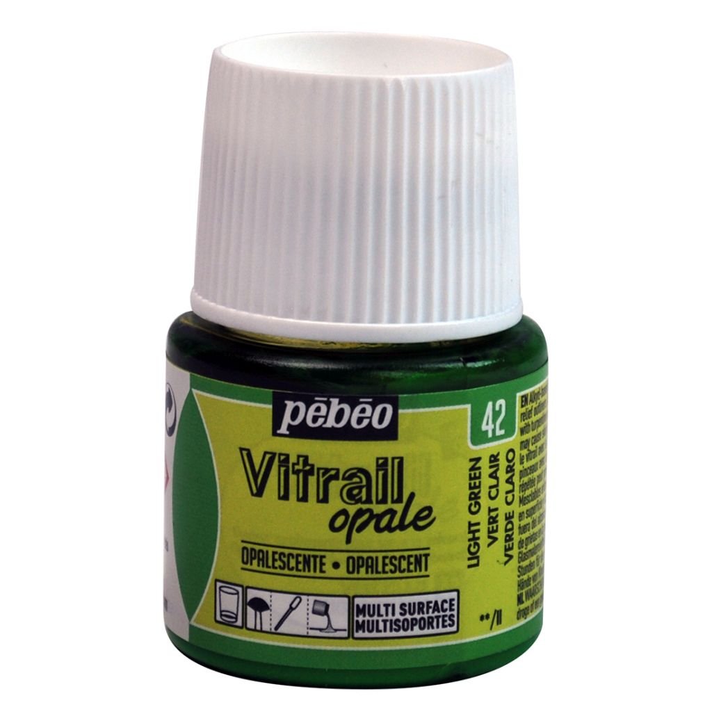 Pebeo Vitrail Opale Paint - 45 ML Bottle - Light Green (042)