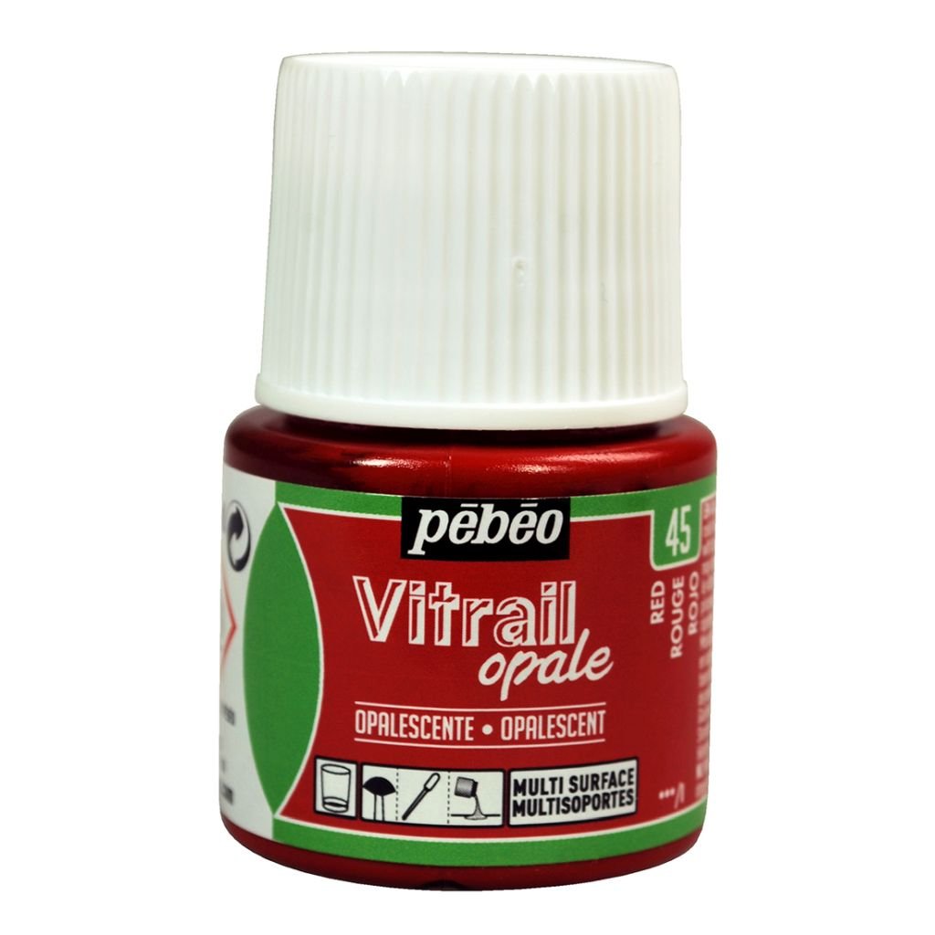 Pebeo Vitrail Opale Paint - 45 ML Bottle - Red (045)