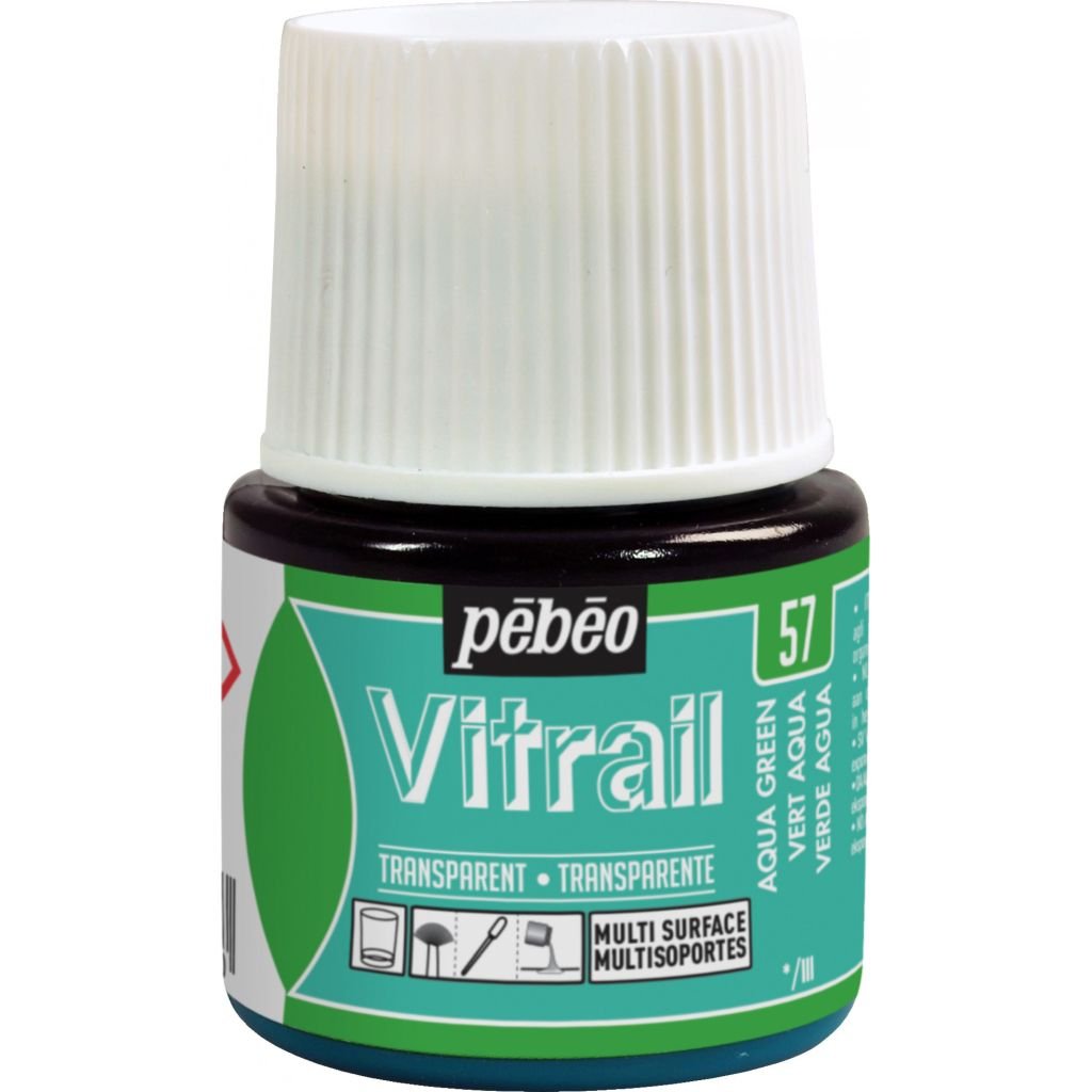 Pebeo Vitrail Paint - 45 ML Bottle - Aqua Green (057)