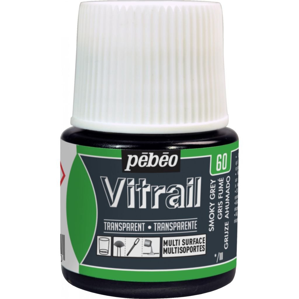 Pebeo Vitrail Paint - 45 ML Bottle - Smoky Grey (060)