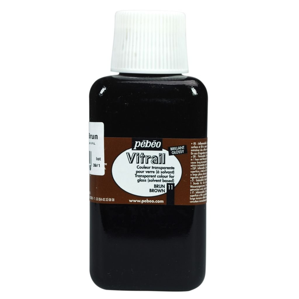 Pebeo Vitrail Paint - 250 ML Bottle - Brown (011)