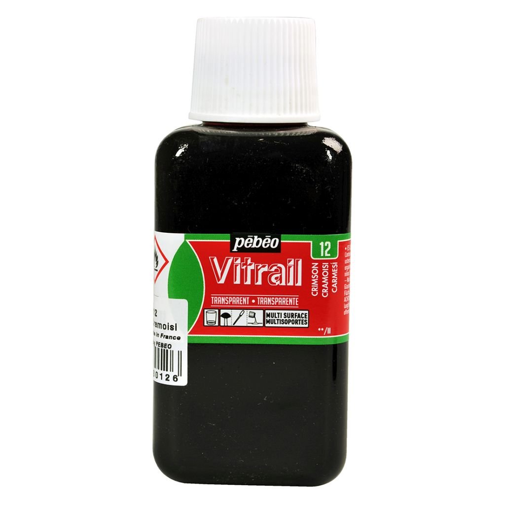 Pebeo Vitrail Paint - 250 ML Bottle - Crimson (012)