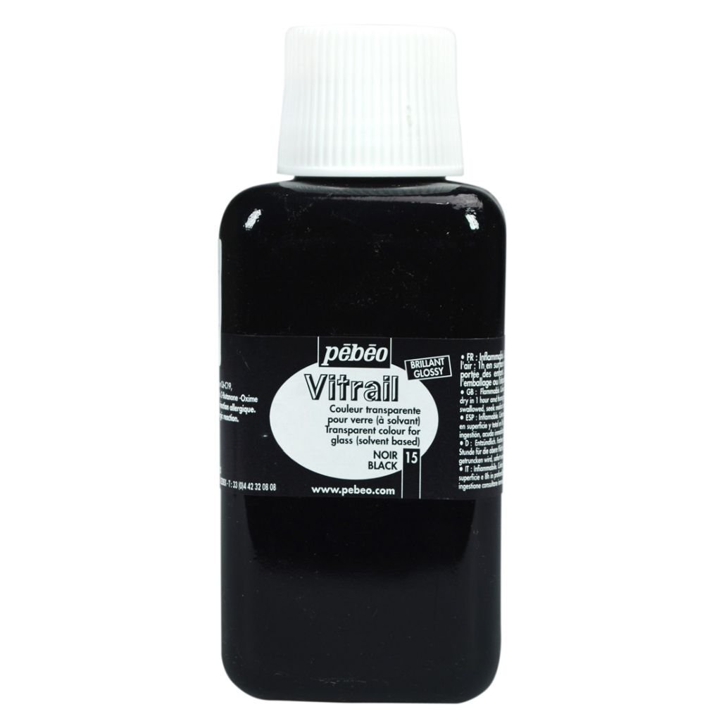 Pebeo Vitrail Paint - 250 ML Bottle - Black (015)