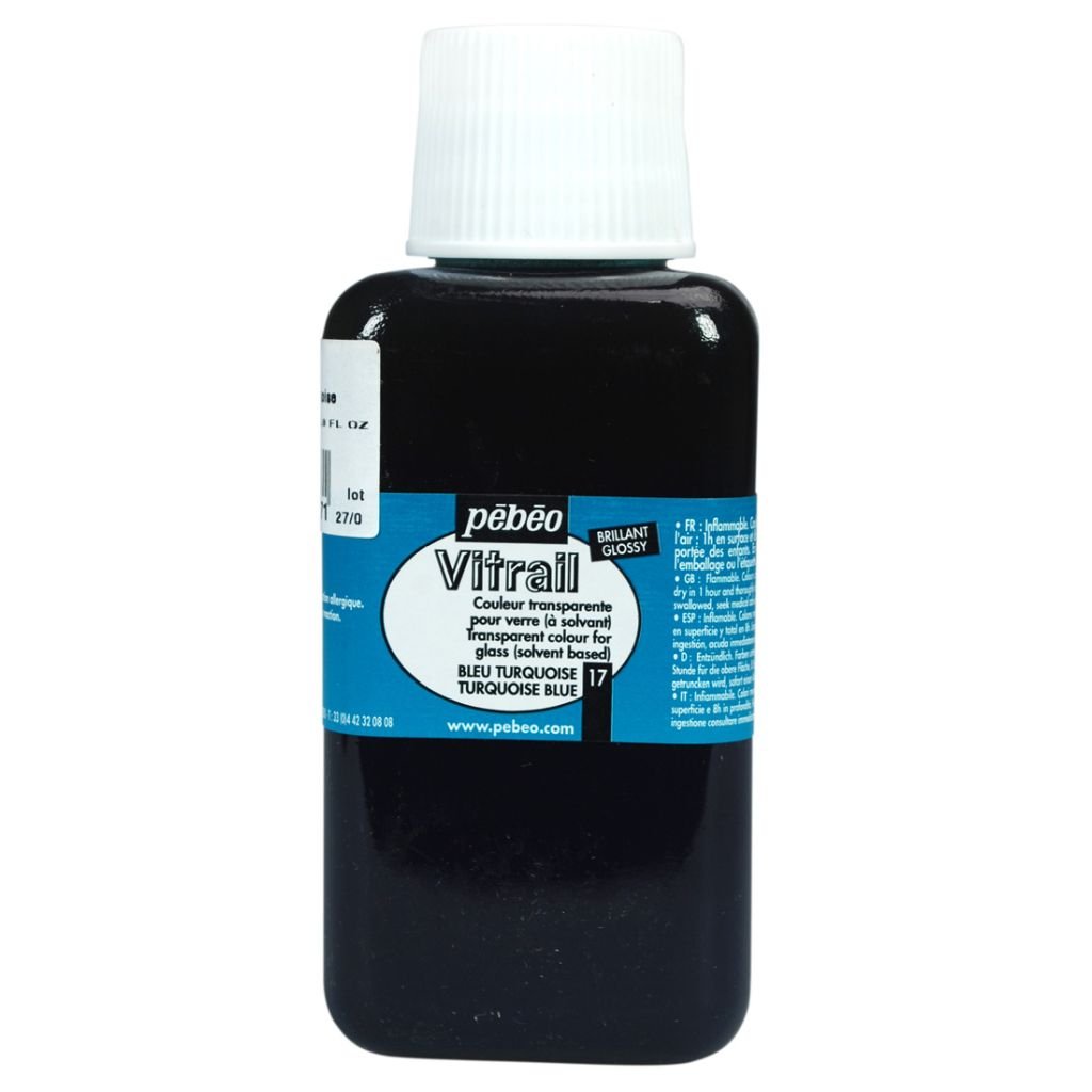 Pebeo Vitrail Paint - 250 ML Bottle - Turquoise (017)