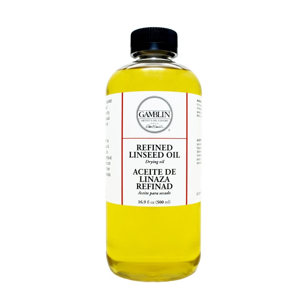 Gamblin Refined Linseed Oil - Bottle of 16.9 fl oz / 500 ML