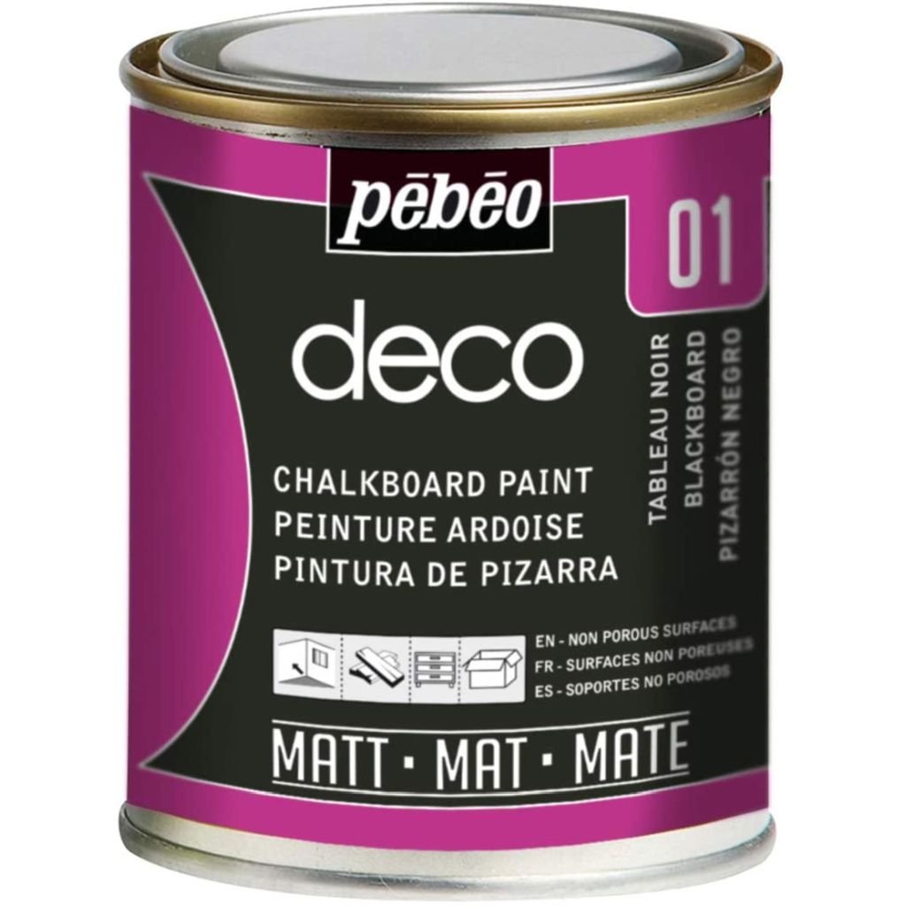 Pebeo Deco Chalkboard Black Paint - Tin of 250 ml