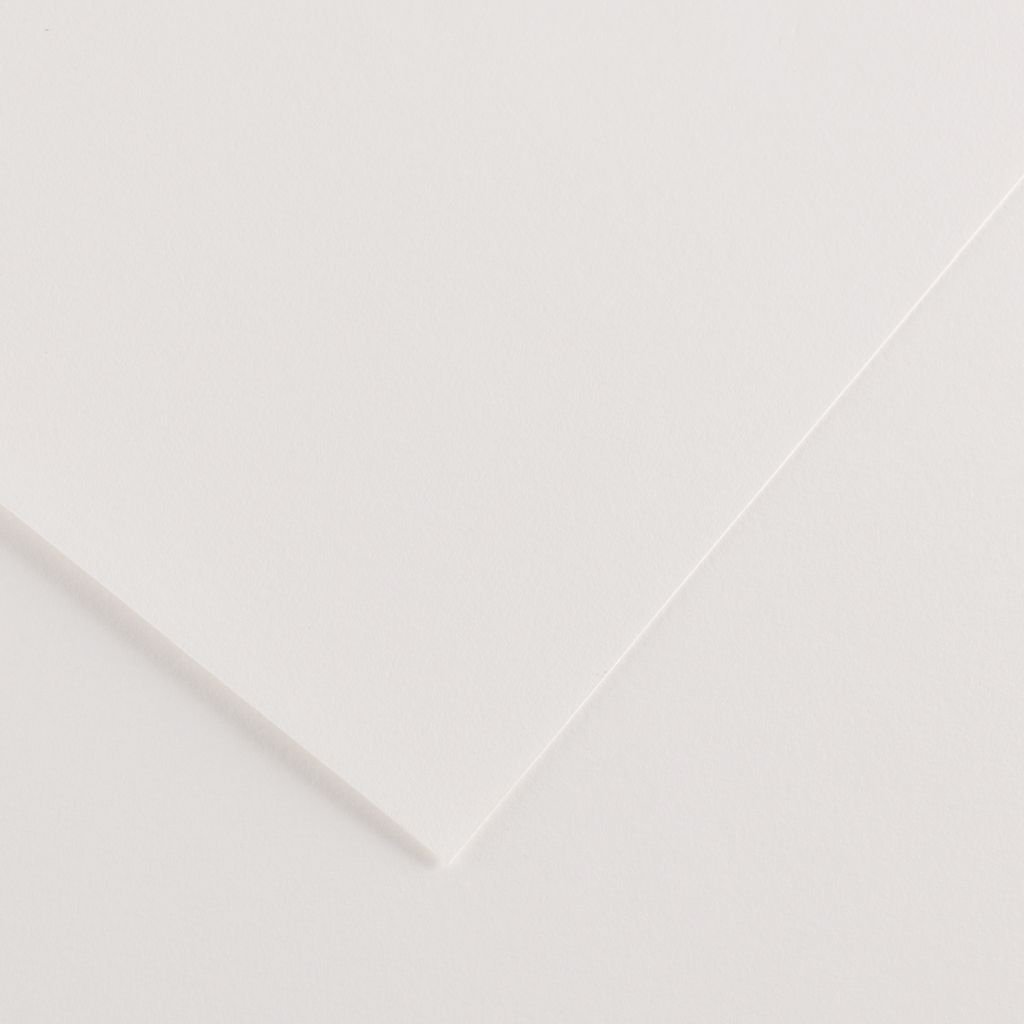 Canson Colorline Coloured Paper 50 cm x 65 cm or 19.68'' x 25.59'' White - Textured + Smooth 300 GSM - Pack of 10 Sheets