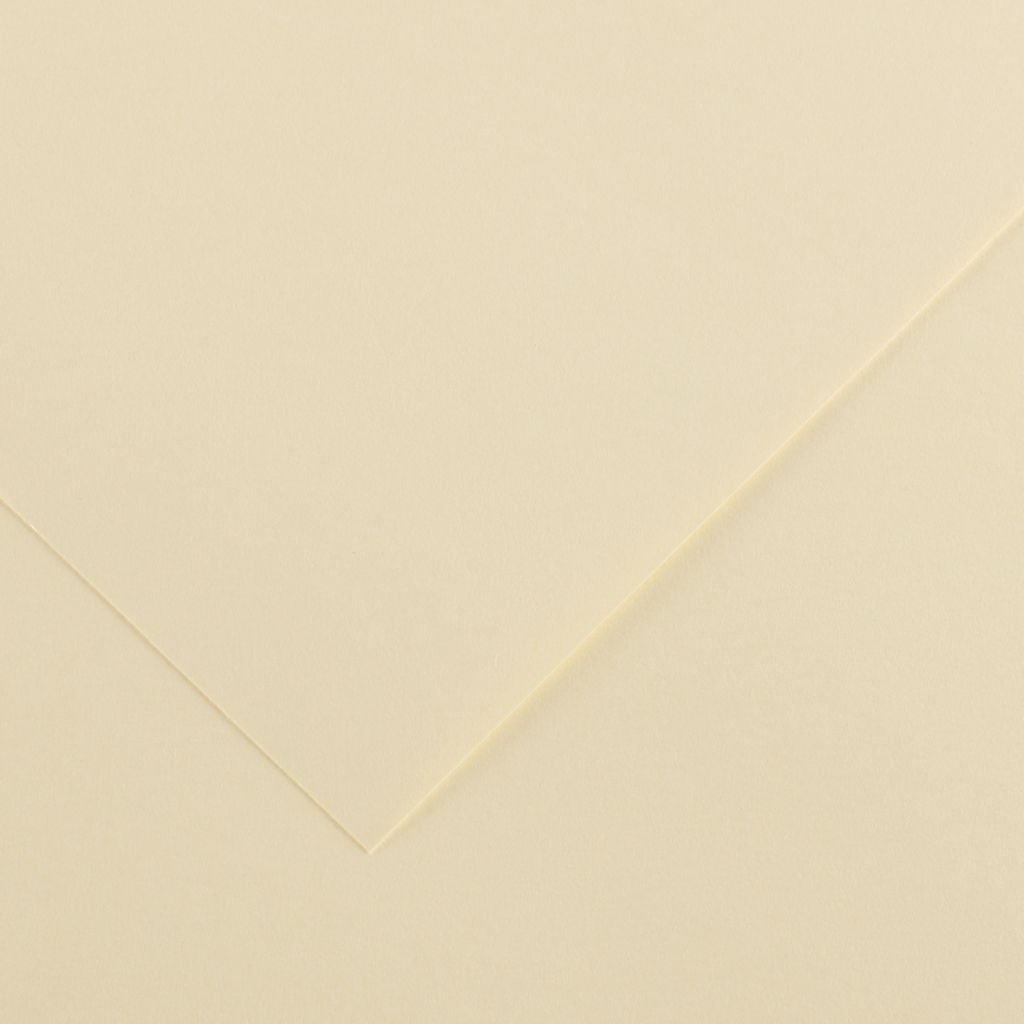 Canson Colorline Coloured Paper 50 cm x 65 cm or 19.68'' x 25.59'' Cream - Textured + Smooth 300 GSM - Pack of 10 Sheets