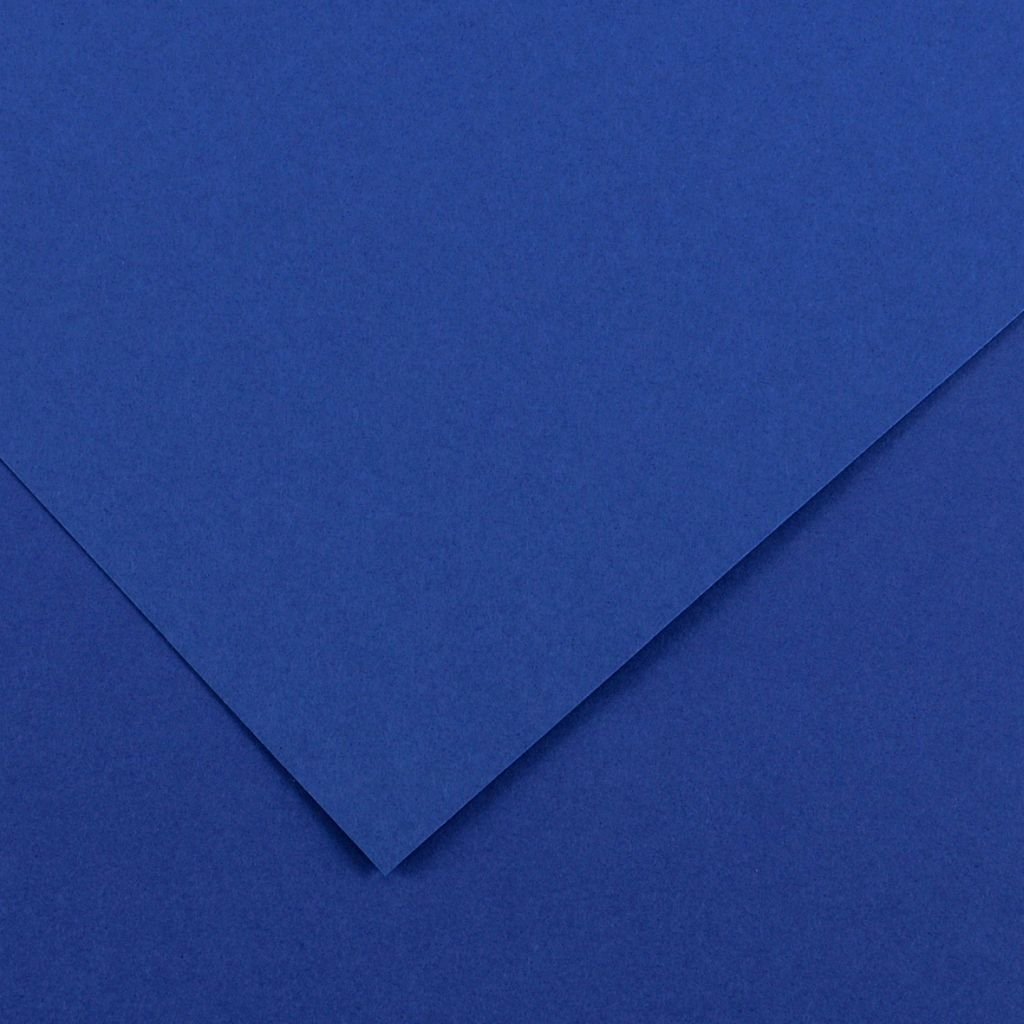 Canson Colorline Coloured Paper 50 cm x 65 cm or 19.68'' x 25.59'' Royal Blue - Textured + Smooth 300 GSM - Pack of 10 Sheets
