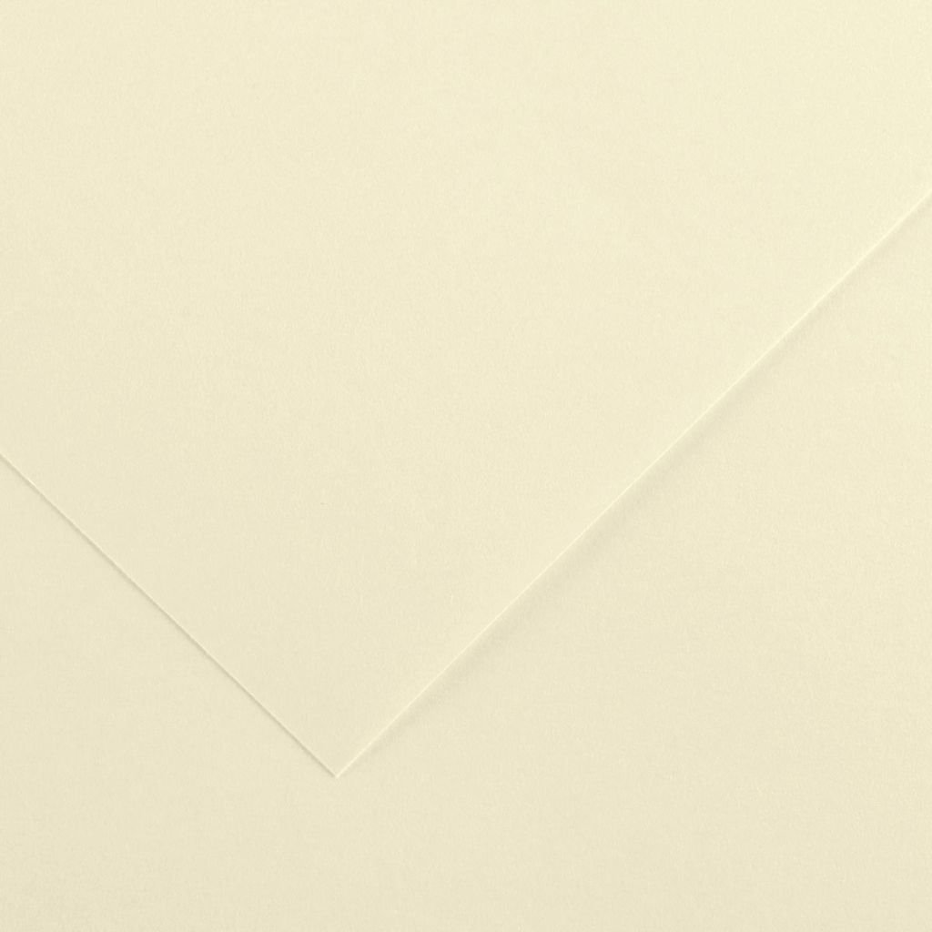Canson Colorline Coloured Paper 50 cm x 65 cm or 19.68'' x 25.59'' Ivory - Textured + Smooth 300 GSM - Pack of 10 Sheets