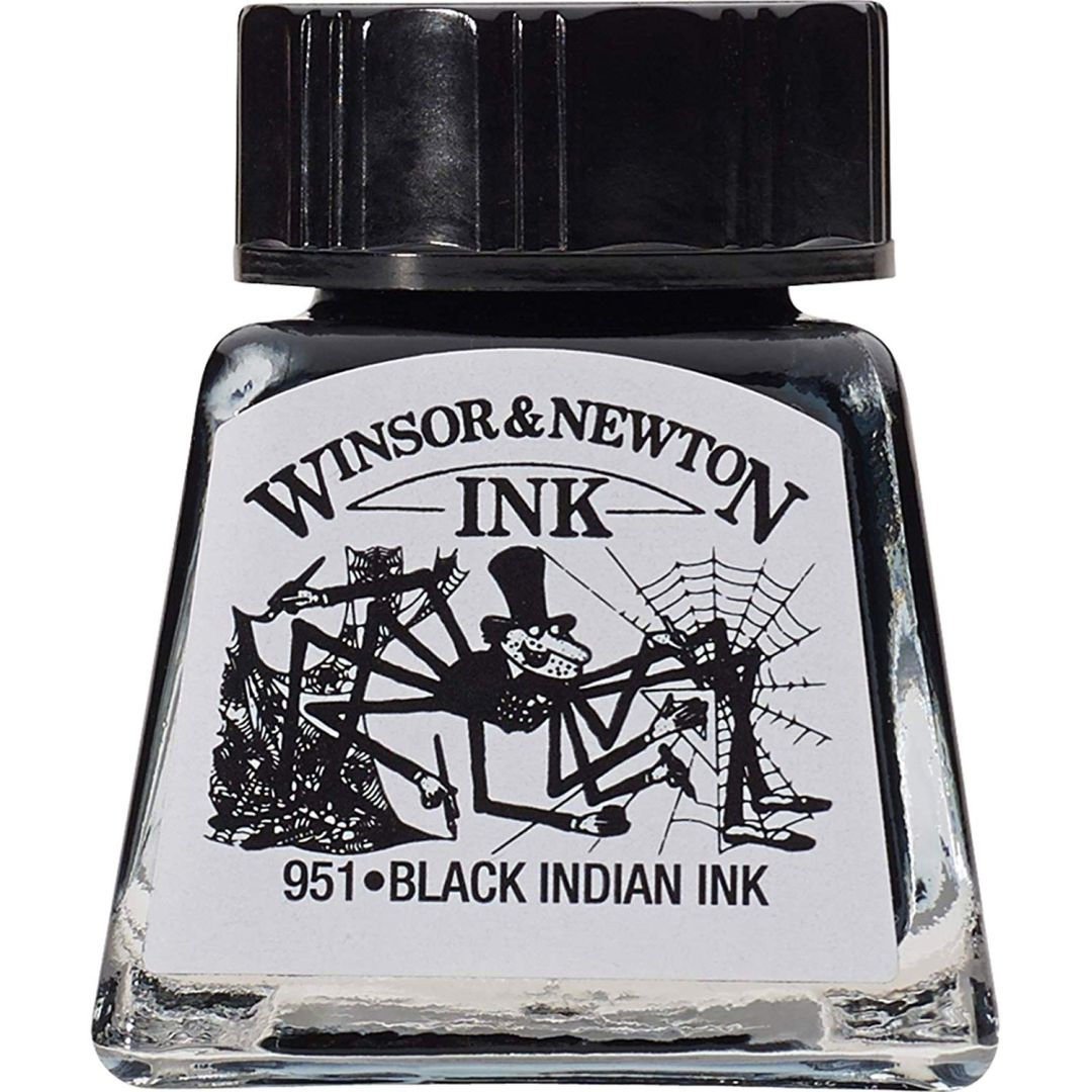 Winsor & Newton Drawing Ink - Bottle of 14 ML - Black Indian Ink (030)