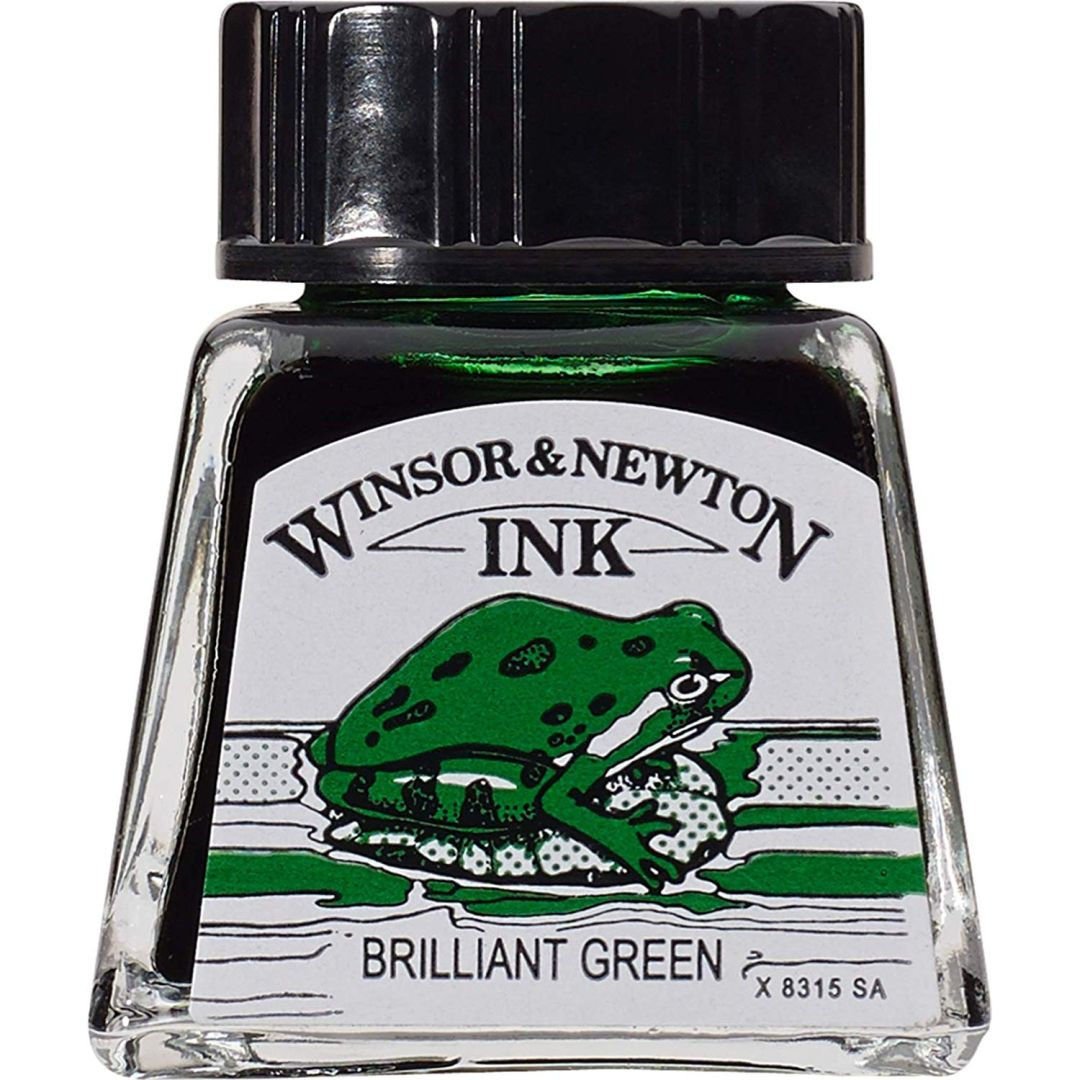 Winsor & Newton Drawing Ink - Bottle of 14 ML - Brilliant Green (046)