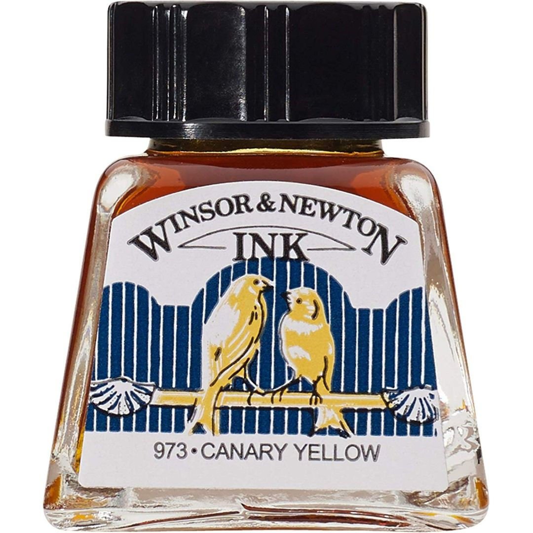 Winsor & Newton Drawing Ink - Bottle of 14 ML - Canary Yellow (123)