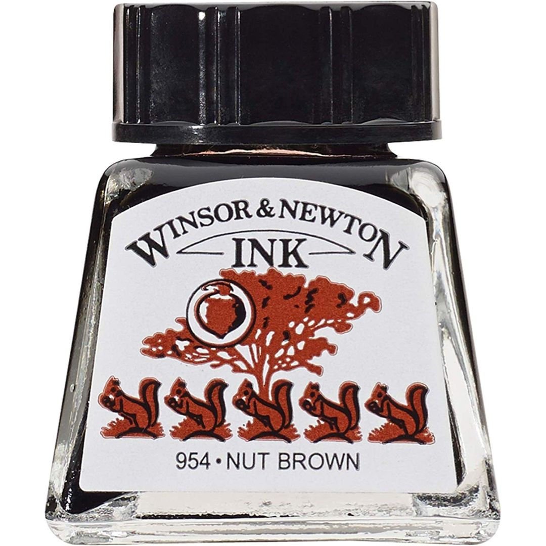 Winsor & Newton Drawing Ink - Bottle of 14 ML - Nut Brown (441)