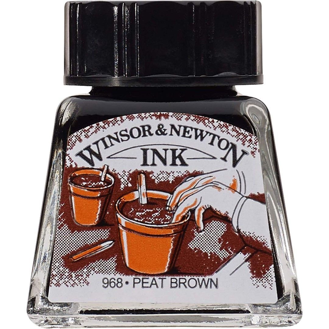 Winsor & Newton Drawing Ink - Bottle of 14 ML - Peat Brown (469)