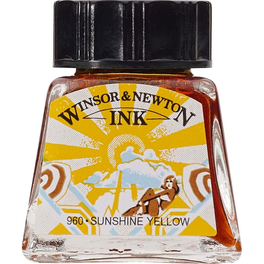 Winsor & Newton Drawing Ink - Bottle of 14 ML - Sunshine Yellow (633)
