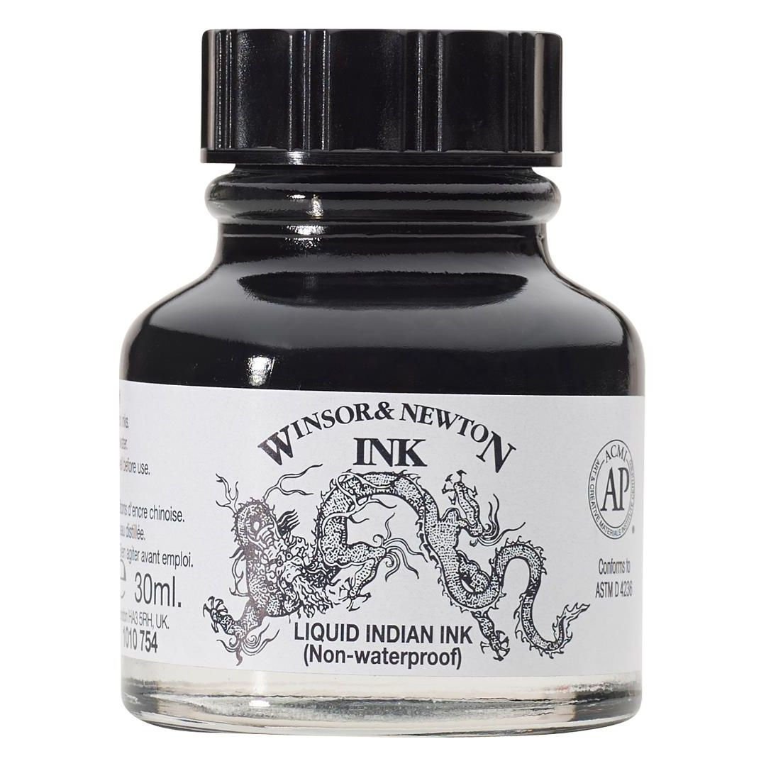 Winsor & Newton Drawing Ink - Bottle of 30 ML - Liquid Indian Ink (754)
