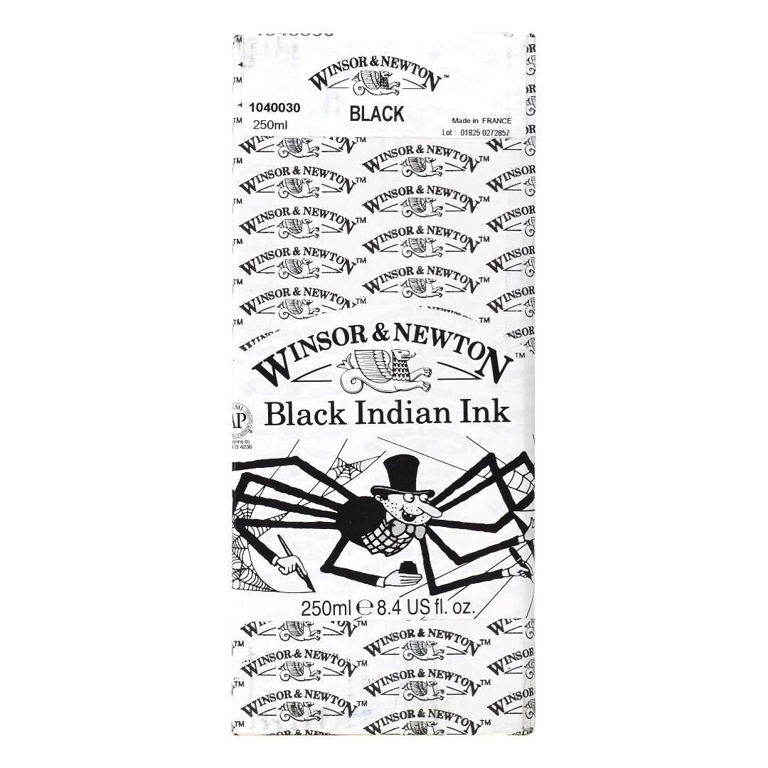 Winsor & Newton Drawing Ink - Bottle of 250 ML - Black Indian Ink (030)
