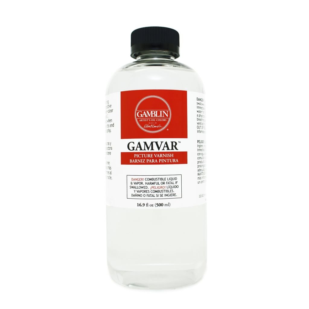 Gamblin GAMVAR Gloss Picture Varnish - Bottle of 16.9 fl oz / 500 ML