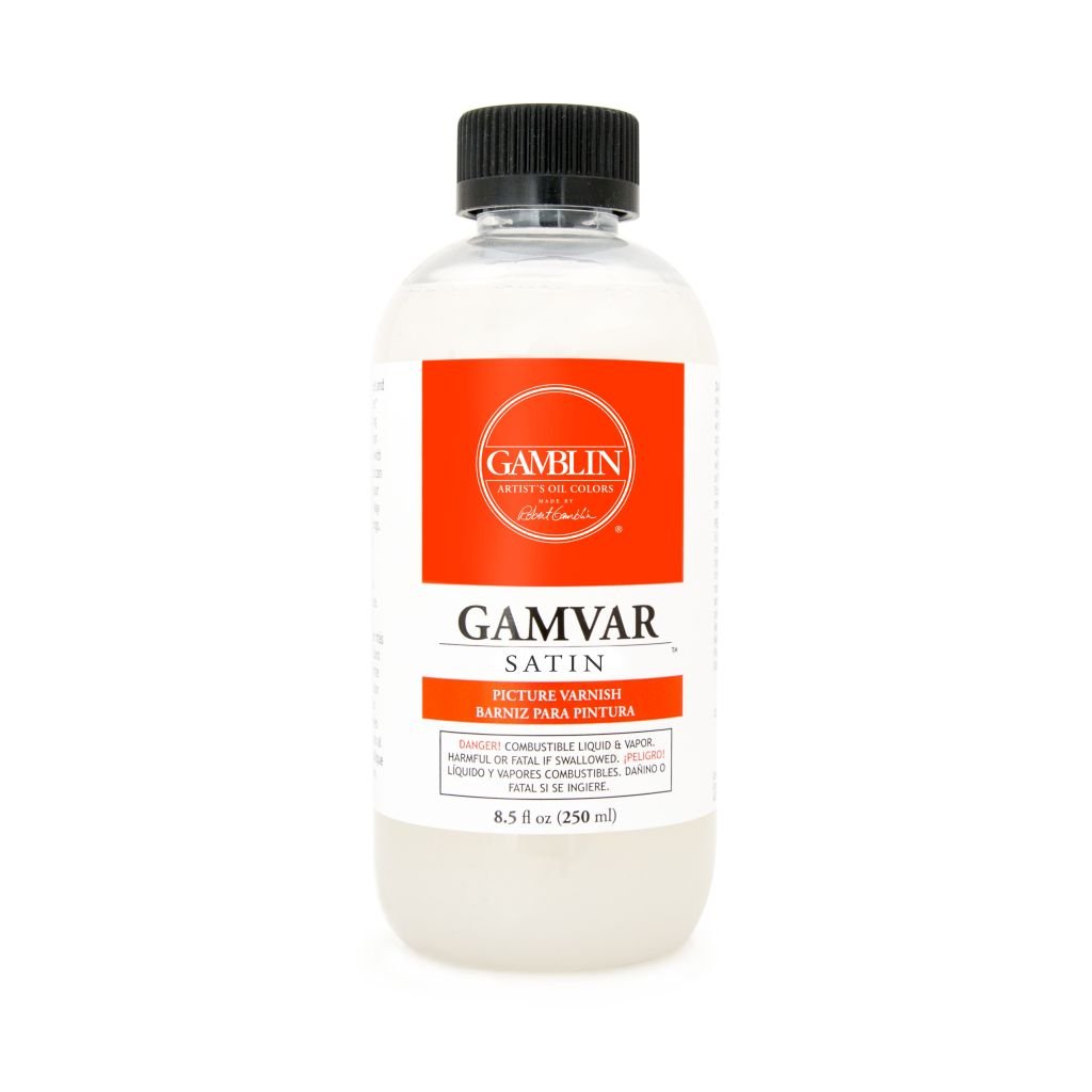 Gamblin GAMVAR Satin Picture Varnish - Bottle of 8.5 fl oz / 250 ML