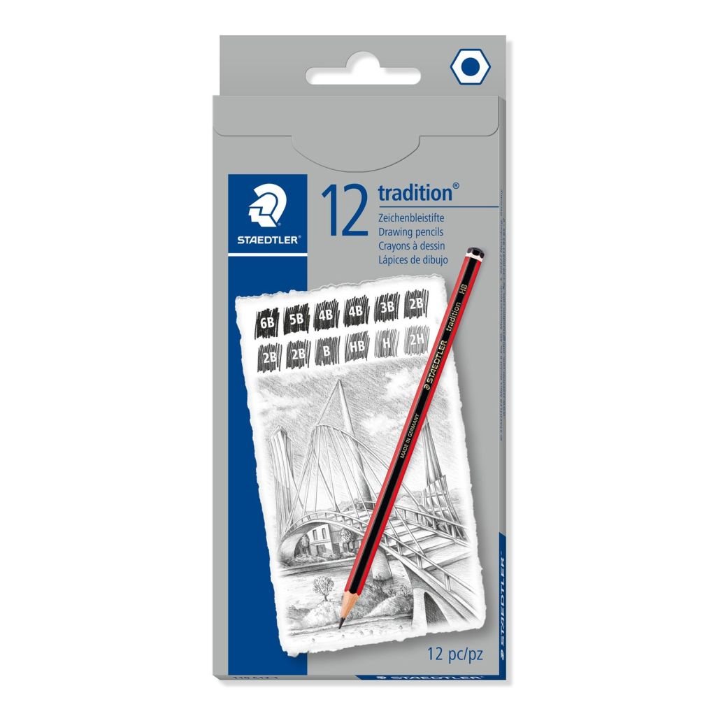Staedtler Tradition 110 - Drawing Graphite Pencil - Cardboard Box of 12 - Assorted Degrees