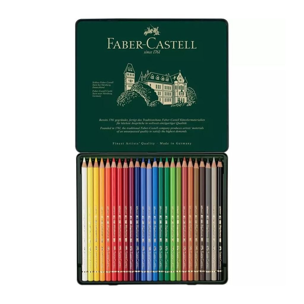 Faber Castell Polychromos Professional Artist Quality Coloured Pencils - Assorted Set of 24