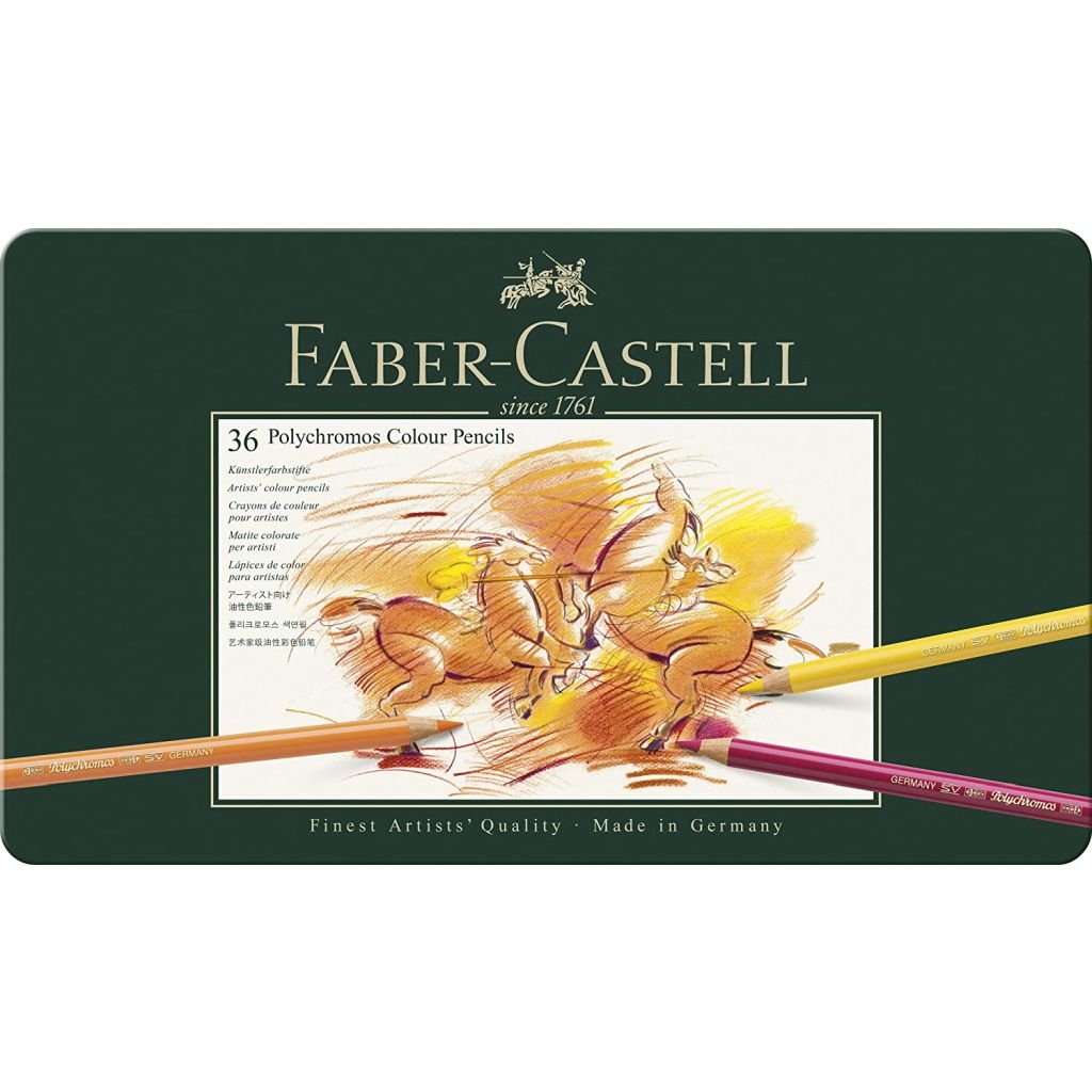 Faber Castell Polychromos Professional Artist Quality Coloured Pencils - Assorted Set of 36