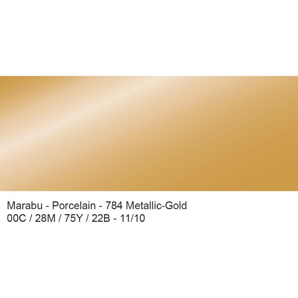 Marabu Porcelain Paint - Bottle of 50 ML - Metallic Gold (784)