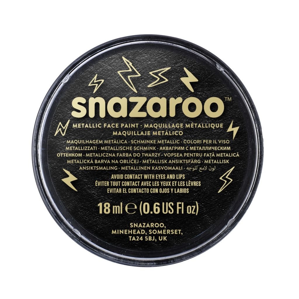 Snazaroo Metallic Face Paint - Electric Black - 18 ML