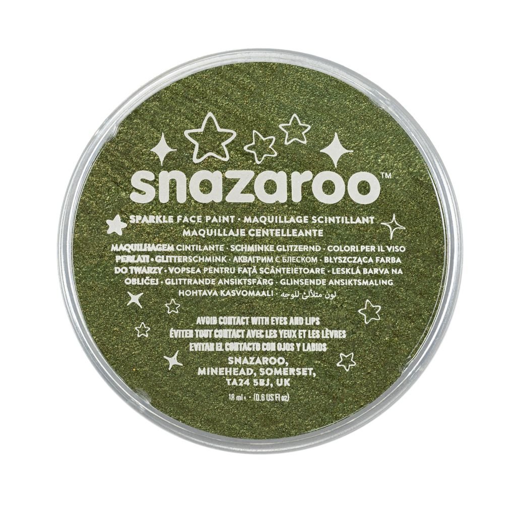 Snazaroo Sparkle Face Paint - Sparkle Green - 18 ML