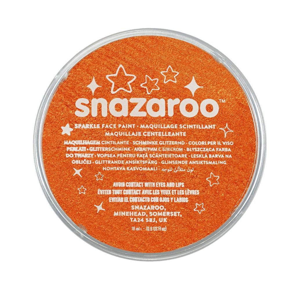 Snazaroo Sparkle Face Paint - Sparkle Orange - 18 ML