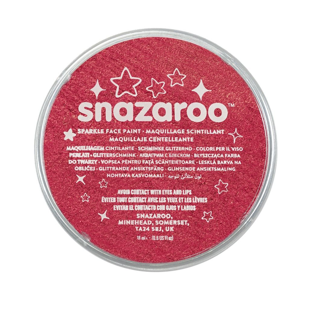 Snazaroo Sparkle Face Paint - Sparkle Red - 18 ML