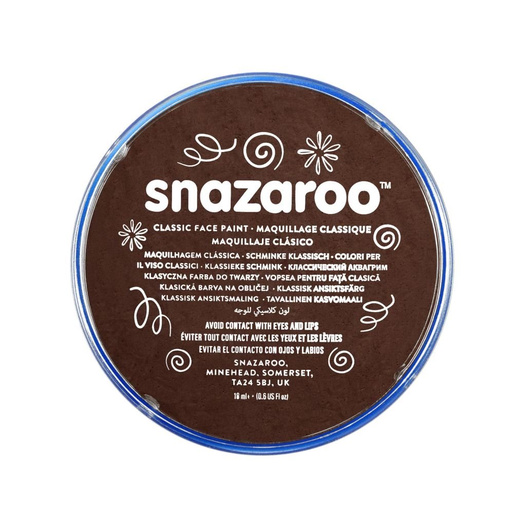 Snazaroo Classic Face Paint - Dark Brown - 18 ML
